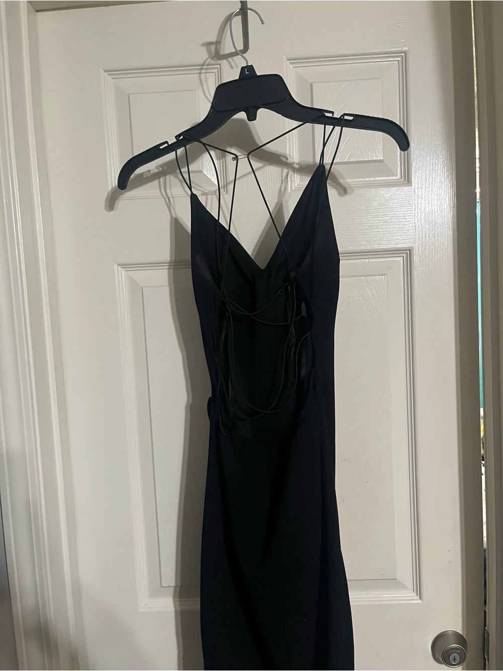 Windsor Black Strapless Slip Dress with Strappy Back